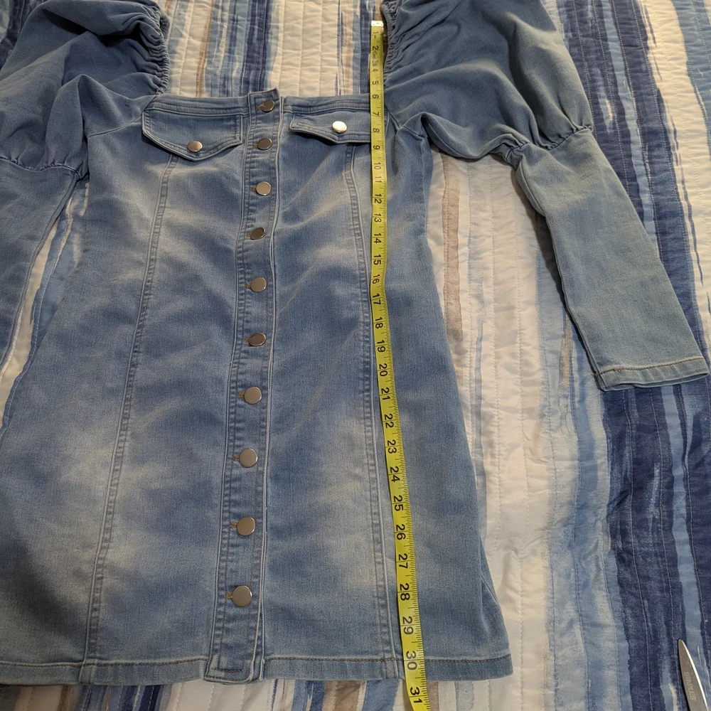 Fashion Nova Sky Blue Mini Denim Dress - Picture 3 of 6